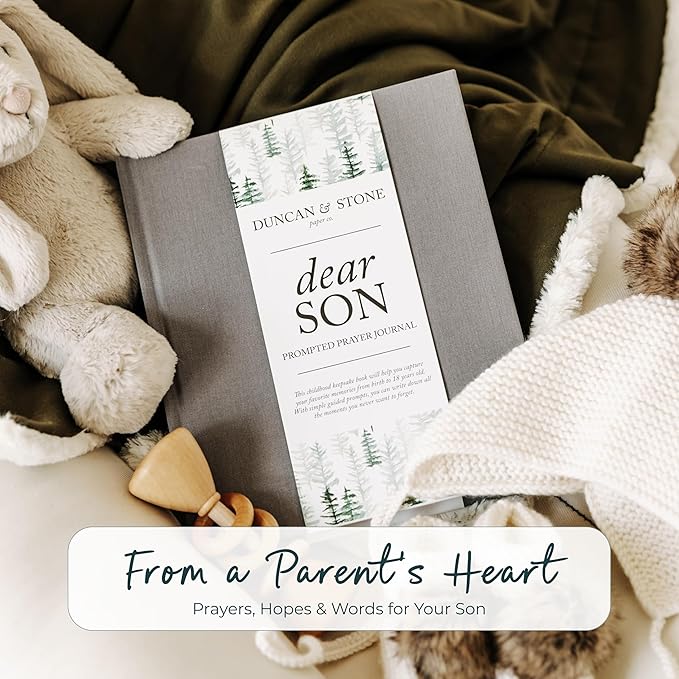 Baby Memory Book - Childhood Memory Book For Milestones - Baby Photo Album with Writing Space - Family Keepsake Journal w/Prompts (Grey,230 Pages)