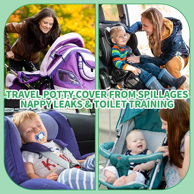 2 Pack Dinosaur Car Seat Protector for Potty Training Waterproof Piddle Pad Cover from Spillages Nappy Leaks Toilet Training Anti Slip Backing Strollers Carseat Liner for Toddlers Babies Summer