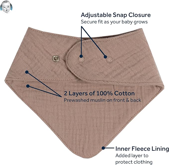 Gerber Unisex Baby Muslin Bandana Bibs