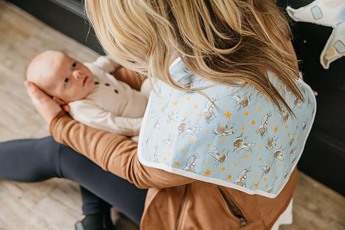 Copper Pearl Premium Baby Burp Cloths - 3-Pack Large Cotton Burp Cloths, Extra Soft Spit Up Rags with 3 Absorbent Layers, Perfect for Baby Boy and Baby Girl Gifts (21" x 10" Size, Neil Set)