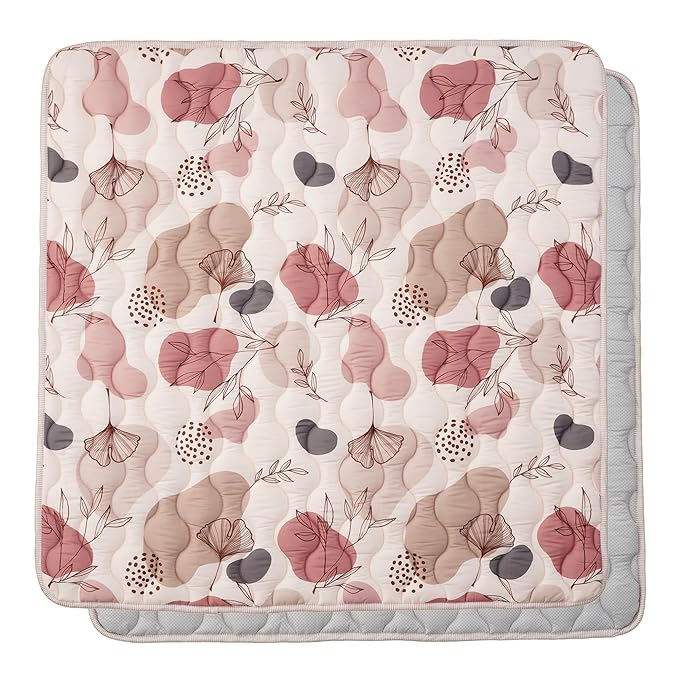 Bunnikins & Clover Baby Play Mats for Floor, 50"x50" Thicken Soft Play Mat, Foldable and Non Slip One-Piece Crawling Mat, Machine Washable Foam Play Mat for Baby, Toddlers Infants, Tummy Time