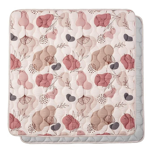 Bunnikins & Clover Baby Play Mats for Floor, 71"x59" Thicken Soft Play Mat, Foldable and Non Slip One-Piece Crawling Mat, Machine Washable Foam Play Mat for Baby, Toddlers Infants, Tummy Time