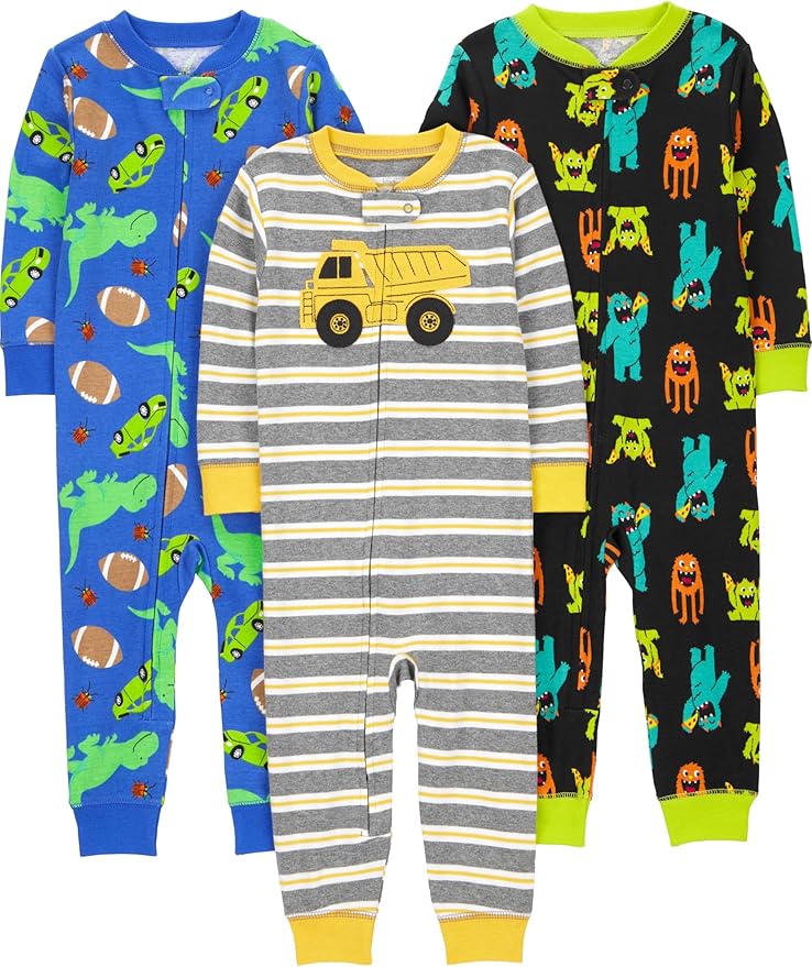 Simple Joys by Carter's Kids' 3-Pack Snug Fit Footless Cotton Pajamas