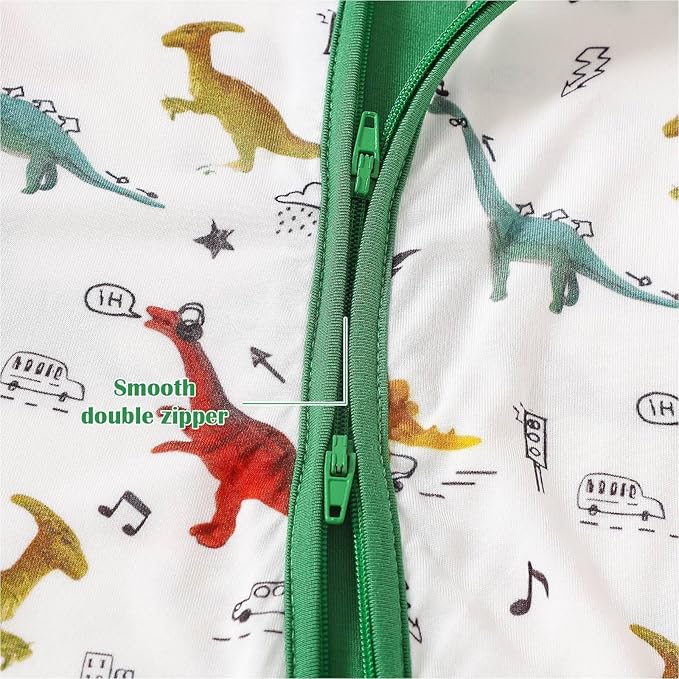 OPAWO Bamboo Baby Pajamas 3 Pack, Double Zipper Bamboo Sleepers for Baby Boy Girl Romper, Toddler Summer Clothes Outfit 0-24M