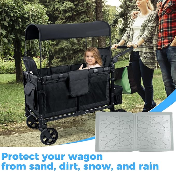 All Weather Mat for W2 Series, 30x16 inch Stroller Wagon Accessory for Wonderfold (Grey, W2)