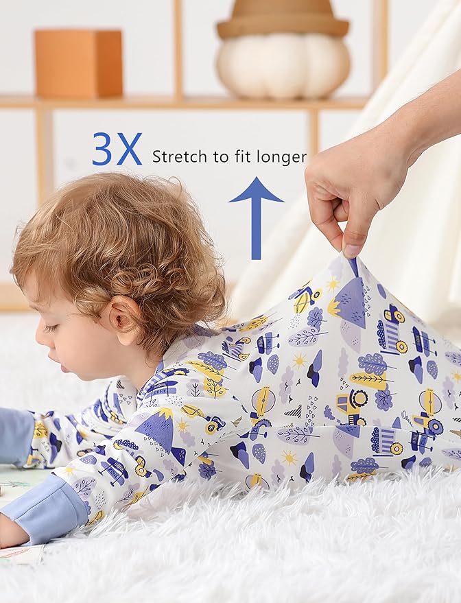 JunNeng Viscose from Bamboo Baby Boy Sleeper with Mitten Cuffs, Footless Soft Zippy Pajamas, Sleep N' Play Romper 0-18 Months