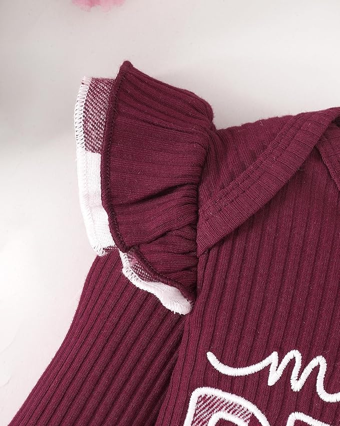 SUNNY PIGGY Baby Girl Clothes Newborn Outfits Infant Ruffle Romper 0-18M Fall Winter Flower Plaid Pants Clothing Set