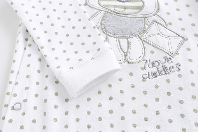 Kiddiezoom Baby and Toddler Boys'Snug Fit Footed One-Piece Romper Jumpsuit Cotton Cotton Footed Outfit White