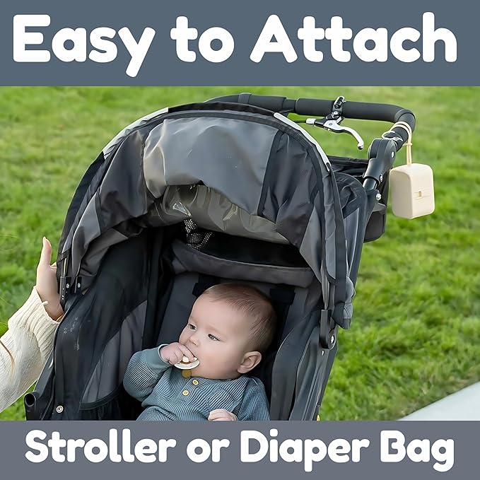 Silicone Pacifier Case - Hygienic Sealed Closure, One-Piece Easy-to-Clean Design,100% Food-Grade, BPA-Free Baby Pacifier Holder Case, Binky Holder, Attach to Any Diaper Bag or Stroller - Baby’s Aid