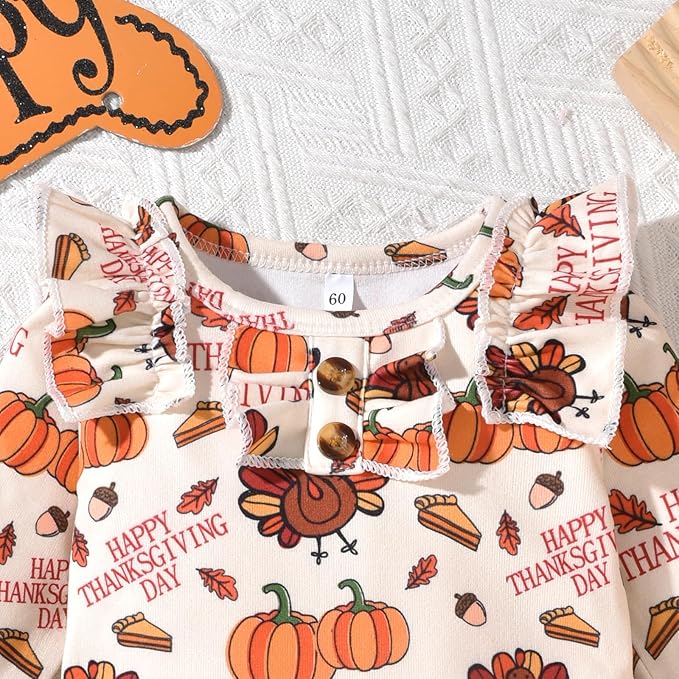 Aalizzwell Preemie Newborn Infant Baby Girls Clothes Ribbed Bodysuit Pants Set Fall Winter Outfits