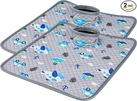 Car Seat Protector for Potty Training, 2 Pack Waterproof CarSeat Liner Toilet Training for Baby Infant Toddler, Dry Seat Piddle Pads Cover for Strollers (Grey)