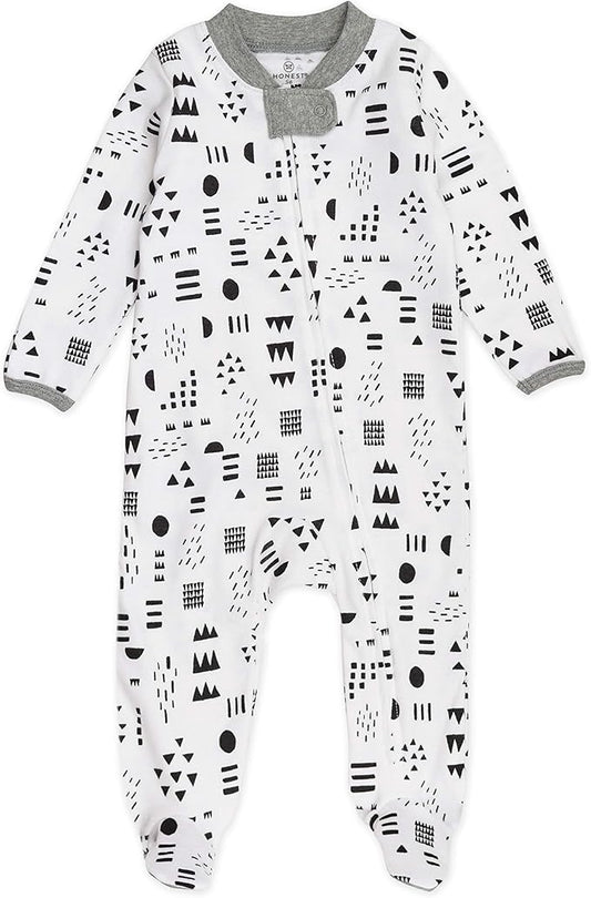 HonestBaby Sleep & Play Footed One-piece Pajama Sleeper 100% Organic Cotton, Baby Boys