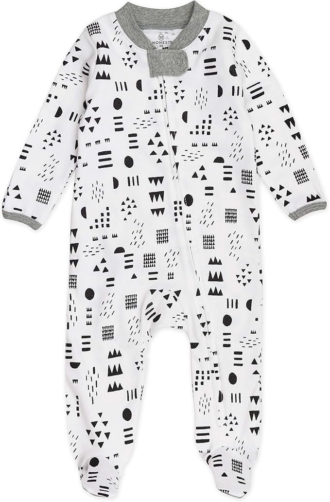 HonestBaby Sleep & Play Footed One-piece Pajama Sleeper 100% Organic Cotton, Baby Boys
