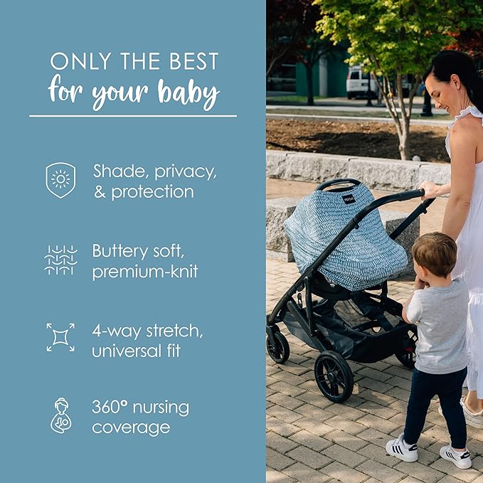 Milk Snob Original 5-in-1 Cover - Nursing Cover for Breastfeeding - Baby Carseat Canopy & Stroller - Essential All-in-One Design - Gift for Mom, Baby (Beck)