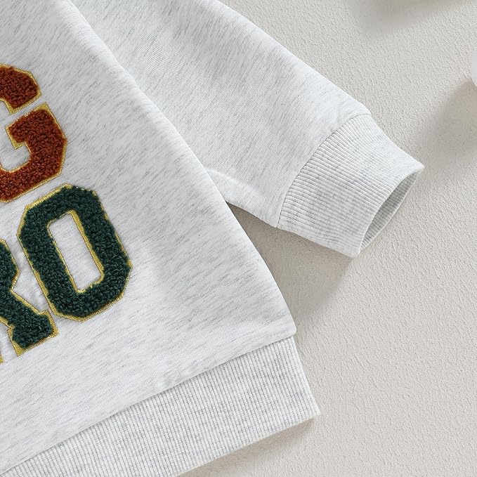 VISGOGO Infant Baby Boy Girls Big Lil Bro Big Lil Sis Matching Set Sweatshirt Romper Embroidery Sweater Toddler Clothes