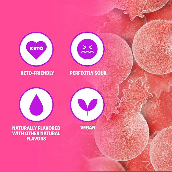 Shameless Snacks - Healthy Low Calorie Snacks, Low Carb Keto Gummies (Gluten Free Candy) - 6 Pack Sour Cherry Bomb
