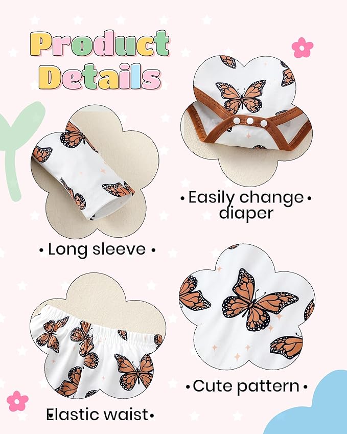 NZRVAWS Newborn Baby Boy Girl Clothes Unisex Infant Romper Pants Set Hat 4-Pack Outfits 0-12 Months 16 Pieces Toddler