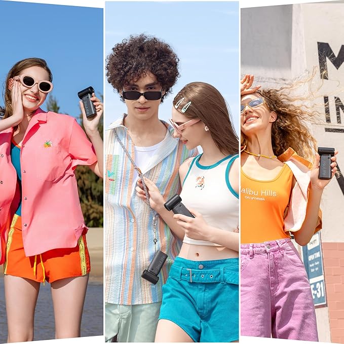 JISULIFE Portable Handheld Fan Life9, Turbo Power High Speed Air [18H Max Cooling Time], 5 Gear Wind, 5000mAh Rechargeable, Mini Pocket Design, Personal Fan for Travel Concerts Camping Makeup - Black