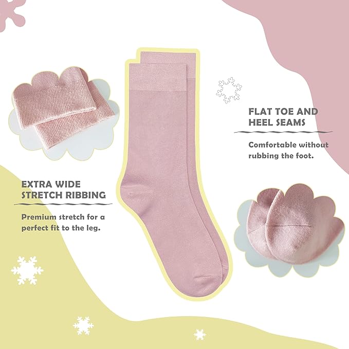 Kids Thin Rayon Bamboo School Crew Socks Uniform Dress Boys/Girls Soft Youth Socks 6 Pairs