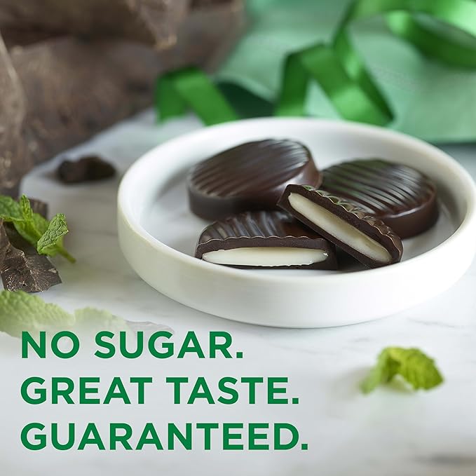RUSSELL STOVER Sugar Free Dark Chocolate Mint Patties Candy, 2 oz. bag (Pack of 10)