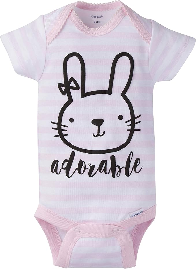 Gerber baby-girls 8-pack Short Sleeve Onesies Bodysuits