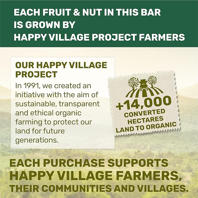 Happy Village Organic Mini Fig & Nut Bars, VARIETY (24 Packs, 0.7 OZ each), No Refined Sugar, Kosher, Non-GMO, Gluten Free, Vegan, Good Source of Fiber Snack Bars (8 Tart Cherry, 8 Fig, 8 Strawberry)