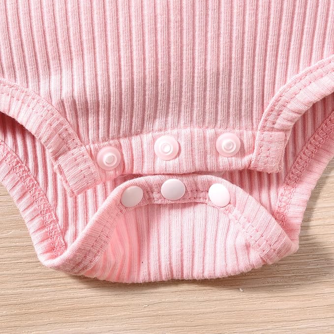 HIHA Infant Baby Girl Summer Clothes Letter Print Bodysuit Floral Shorts Outfit with Headband