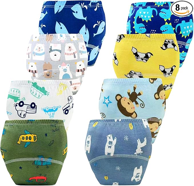 Upairy Training Pants for Boys Girls–Soft & Leak-Resistant Potty Training Underwear,Up Airy Potty Pants Comfortable for Toddlers(8PCS,M)