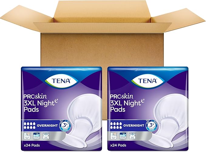 TENA ProSkin Incontinence Pads 3XL Overnight For Men & Women 48 Count