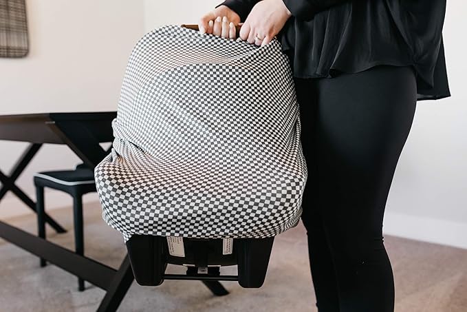 Baby Car Seat Cover Canopy and Nursing Cover Multi-Use Stretchy 5 in 1 Gift "Nash" by Copper Pearl