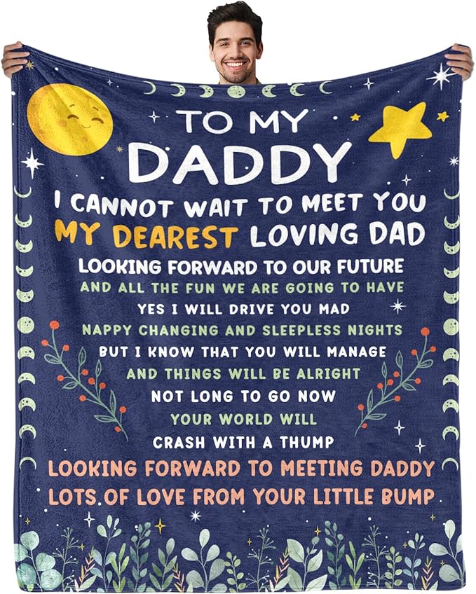 New Dads Gifts, First Time Dad Gifts, Expectant Dads Gift, Dad to be Gift Est 2025 - Flannel Blanket and Throws 50x60in