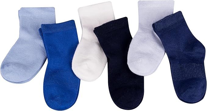 Luna Seamless-Toe Viscose from Bamboo Crew Socks - Soft Eco-Friendly 6-Pack Baby & Toddler Socks