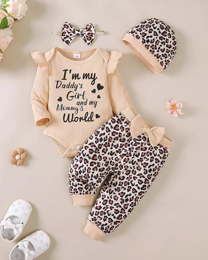 SUNNY PIGGY Baby Girl Clothes Newborn Outfits Infant Ruffle Romper 0-18M Fall Winter Flower Plaid Pants Clothing Set