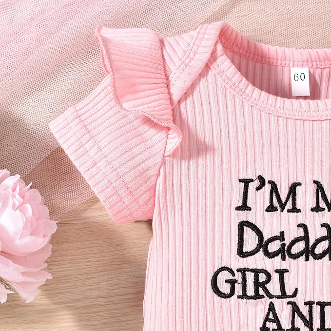 HIHA Infant Baby Girl Summer Clothes Letter Print Bodysuit Floral Shorts Outfit with Headband