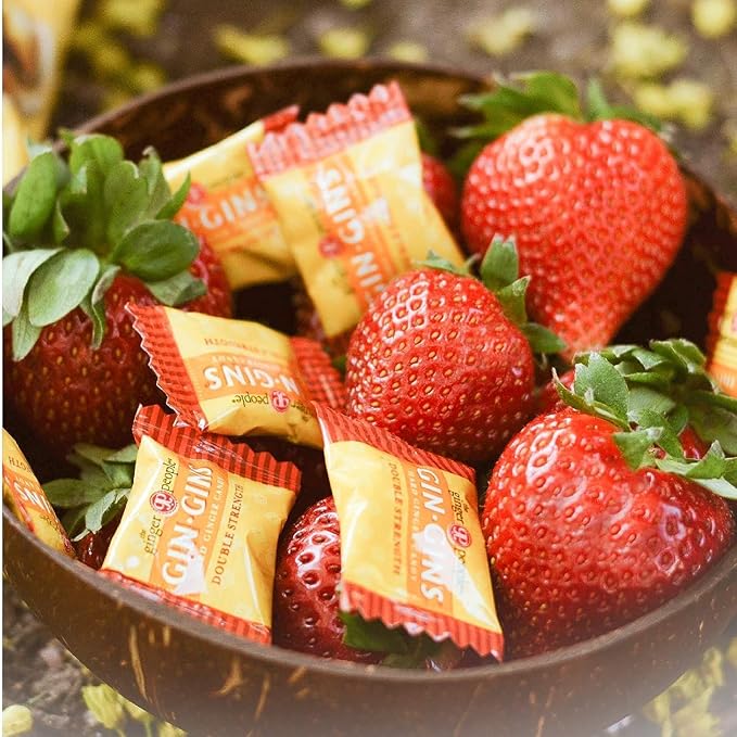 GIN GINS Double Strength Ginger Hard Candy – Natural Ginger Candy by The Ginger People – Individually Wrapped Healthy Candy – Double Strength Flavor – Large 1 lb Bag (16oz) – Pack of 2