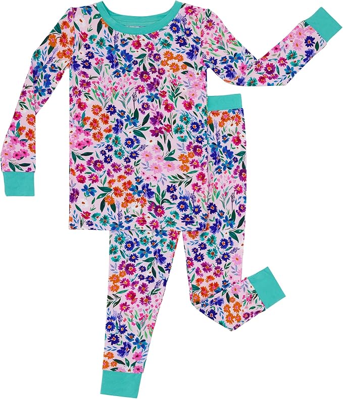 Little Sleepies Two-Piece Pajama Set for Boys & Girls, Soft Viscose from Bamboo Toddler Pajamas for Kids, Family Matching PJs