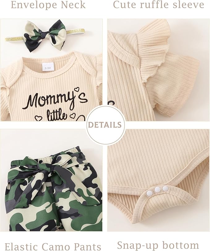 Infant Baby Girl Clothes Newborn Girl Outfit Long Sleeve Romper Pants Set Cute Baby Clothes for Girls Fall/Winter