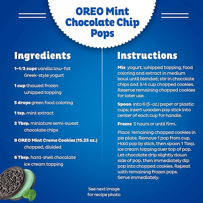 OREO Mint Creme Chocolate Sandwich Cookies, Family Size, 12 - 20 oz Packs