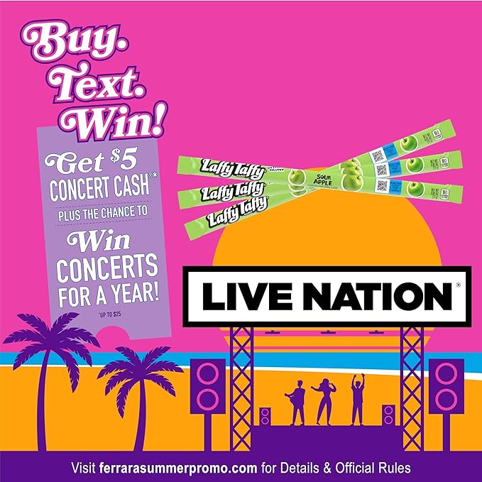 Laffy Taffy Rope Candy, Sour Apple Flavor, 0.81 Ounce Ropes (Pack of 48)