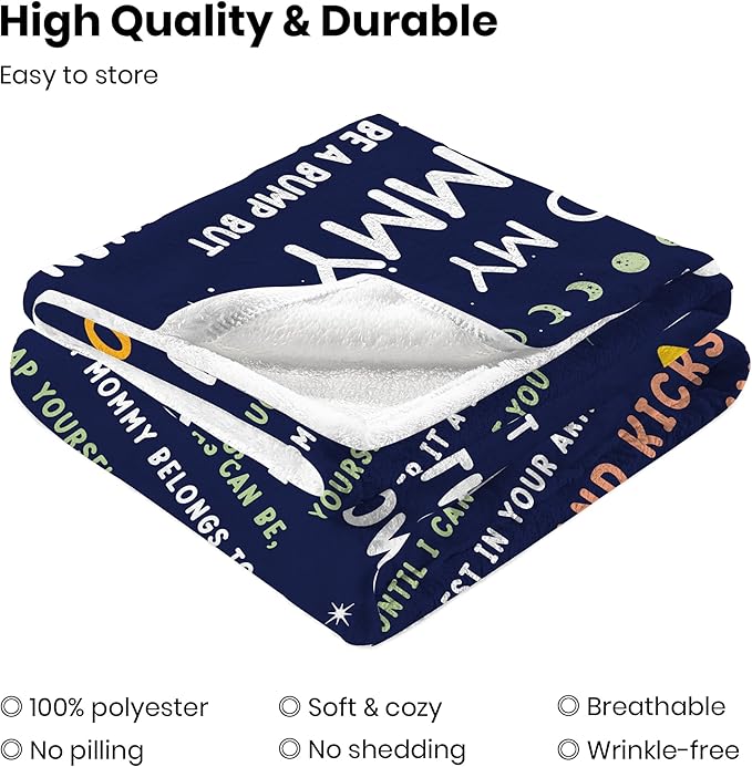 Mom to Be Gifts for Mothers Day, Pregnancy Gifts, First Time Mom Gifts, Promoted to Mom Gifts, Flannel Soft Blankets and Throws for New Mommy 50x60in