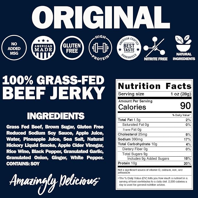 Field Trip Beef Jerky, Original, 1 Oz Bag, 12 Bags/carton
