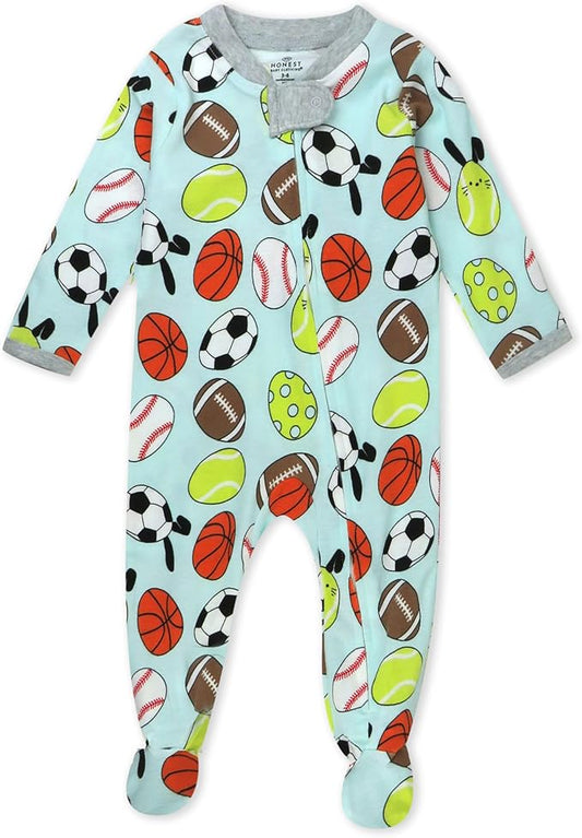 HonestBaby Baby Celebration Sleep & Play Footed One-Piece Pajama Sleeper 100% Organic Cotton