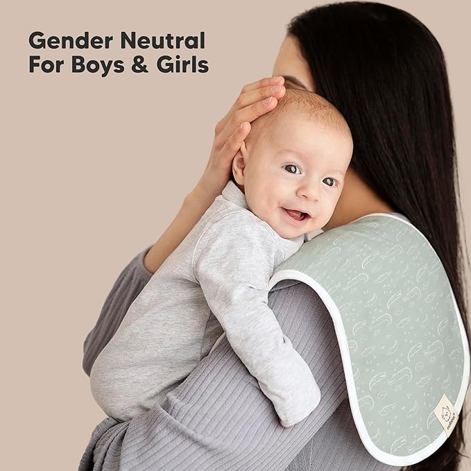 Organic Burp Cloths Baby Boy & Girl - 5-Pack Super Absorbent Cotton Burping Cloths for Babies, Soft & Plush Newborn Spit Up Rags, Infant Towels for Milk Spit Up, Unisex, Large 21" x 10" (Countryside)