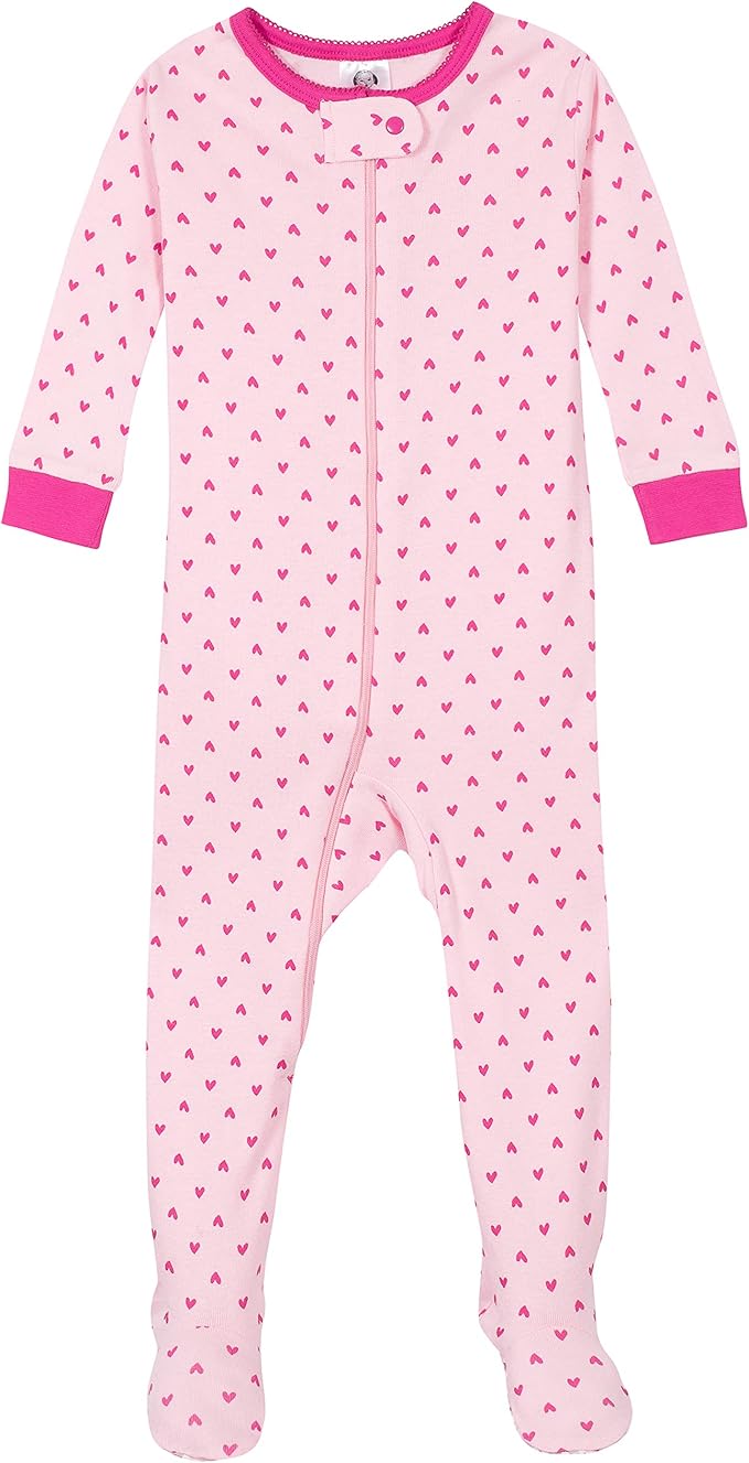 Gerber Baby Girls' 2-Pack Footed Pajamas