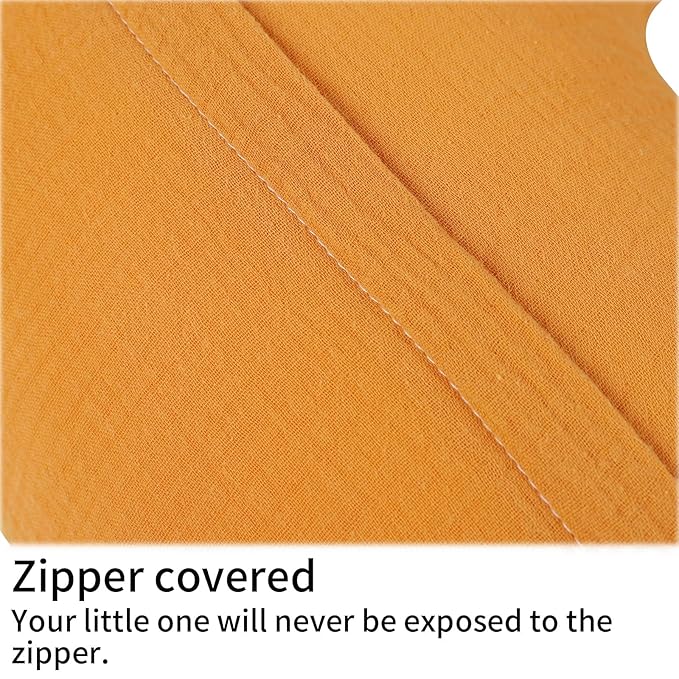 Onacosht Muslin Nursing Pillow Cover Soft 100% Cotton Feeding Pillow Slipcover Fits Standard Infant Nursing Pillow for Baby Boy and Girl, Orange