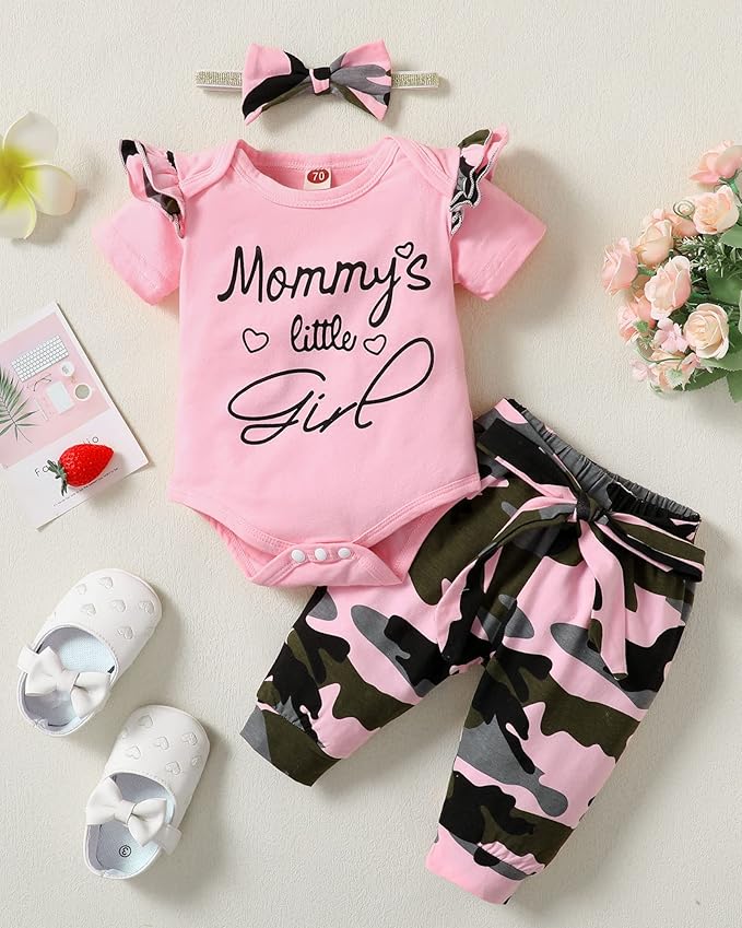 Infant Baby Girl Clothes Newborn Girl Outfit Long Sleeve Romper Pants Set Cute Baby Clothes for Girls Fall/Winter