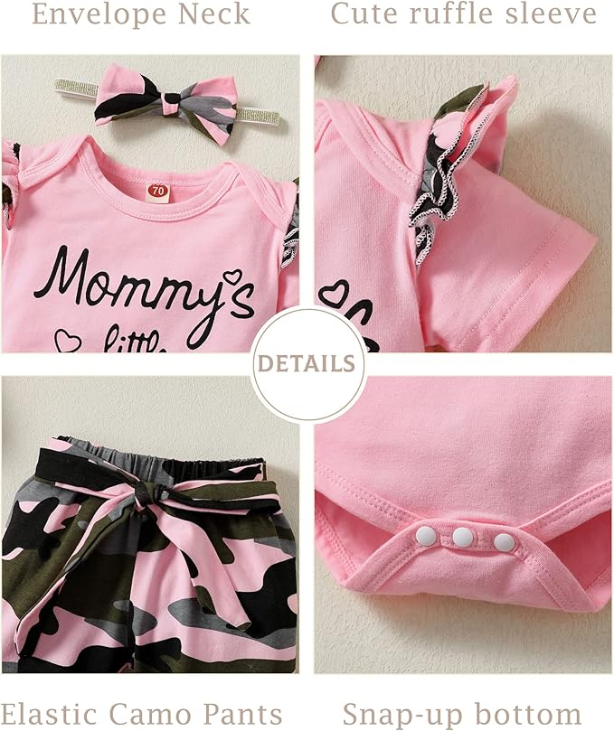 Infant Baby Girl Clothes Newborn Girl Outfit Long Sleeve Romper Pants Set Cute Baby Clothes for Girls Fall/Winter