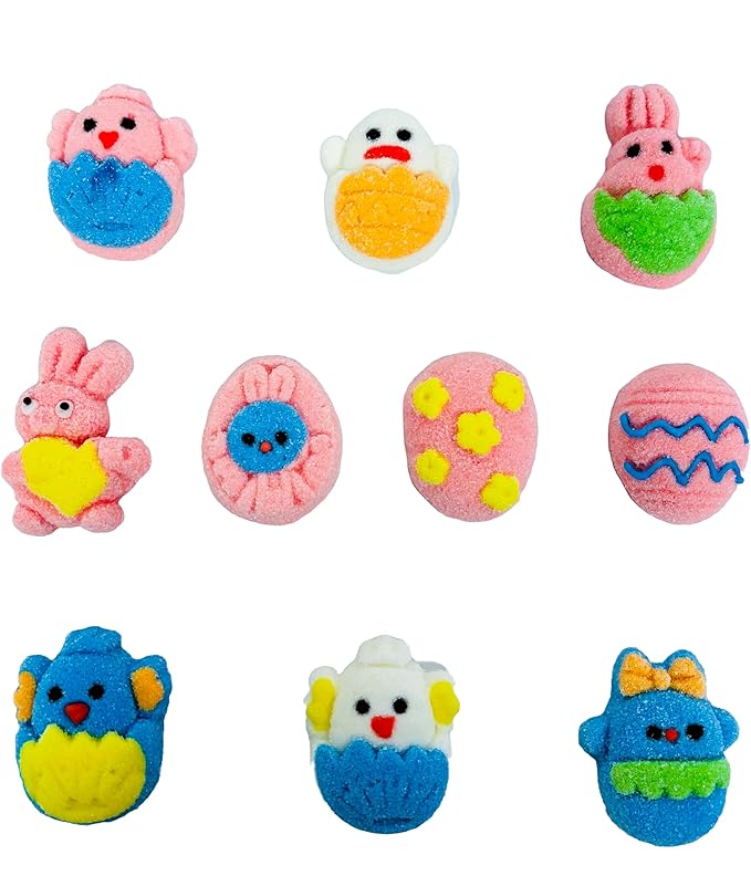 Easter Marshmallow Gummies 10 Different Design,4.5 Oz, Individually Wrapped Gummies in Bag, Gluten Free, Diary Free, Perfect for Egg Hunts!