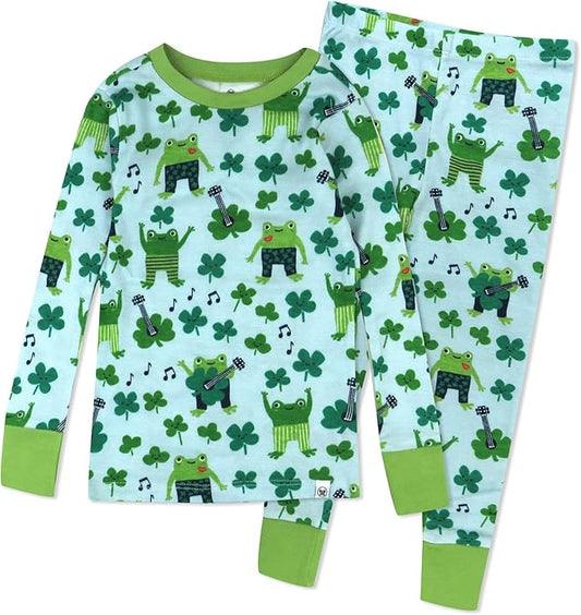 HonestBaby unisex-baby Celebration 2-piece Pajamas Sleepwear Pjs 100% Organic Cotton for Baby, Toddler, Kids