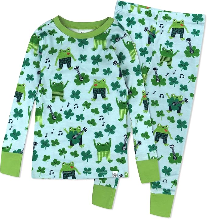 HonestBaby unisex-baby Celebration 2-piece Pajamas Sleepwear Pjs 100% Organic Cotton for Baby, Toddler, Kids